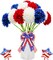 12pcs Artificial Chrysanthemums Flowers of 4th of July Decorations Tabletop Decorations
